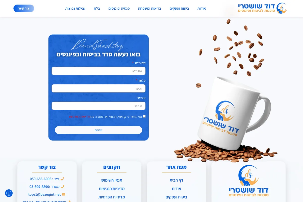Another live view of the David Shusteri Insurance & Finance website